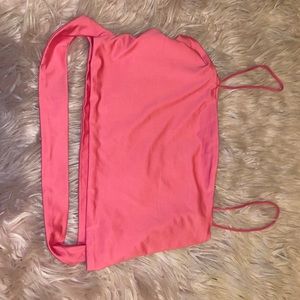 pink strappy crop tank